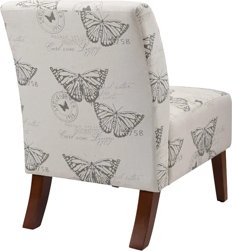 Miniatura 12 de Linon Butterfly - Silla de lirio de lino espresso oscuro, 21.5 pulgadas de ancho x 29.5 pulgadas de profundidad x 31.5 pulgadas de alto