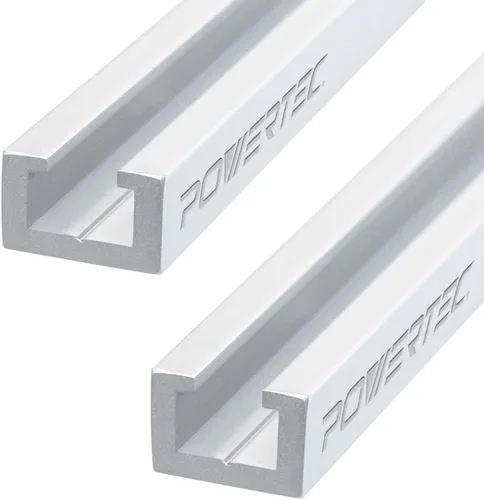 Miniatura 7 de POWERTEC 71415-P2 Kit de intersección T-Track para pista en T de 3/8" con agujeros preperforados y accesorios de montaje, 2
