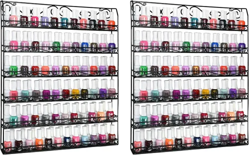Miniatura 13 de AMT - Estantes metálicos para esmalte de uñas para pared, exhibición de esmalte de uñas transparente, organizador de aceites esenciales Young