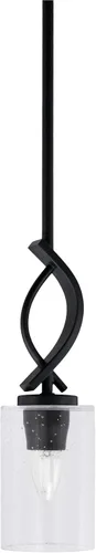 Miniatura 36 de Toltec Lighting Cavella Stem Colgado Mini colgante, acabado grafito, vidrio de muselina blanca de 4 pulgadas