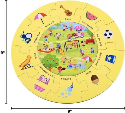 Miniatura 6 de MOLLYBEE KIDS Parque de rompecabezas de actividades Seek-and Find, 2 años, primer rompecabezas, 11 piezas, doble cara