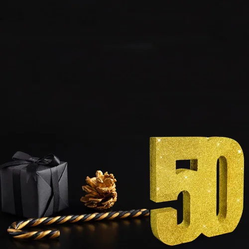 Miniatura 5 de TONIFUL Centros de mesa de madera número 0 con purpurina dorada de 7.8 pulgadas, decoración de fiesta de cumpleaños, oro brillante digital 0