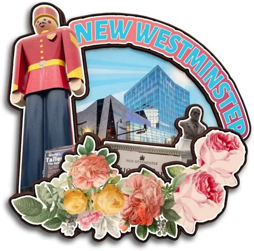 Miniatura 15 de Surrey British Columbia Canadá - Imán para nevera de madera 3D hecho a mano para viaje, ciudad recuerdos, nevera, regalo para decoración del hogar