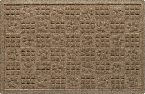 Bungalow Flooring Waterhog - Tapete para puerta, 2 x 3 pies, fabricado en Estados Unidos, duradero y decorativo, antideslizante, interior y Camello