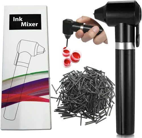 Tatuaje Pigmento Maquillaje Mezclador de Tinta Eléctrica Ceja Color Suministro Herramienta Agitador Máquina 100 Varillas Mezcladoras Set