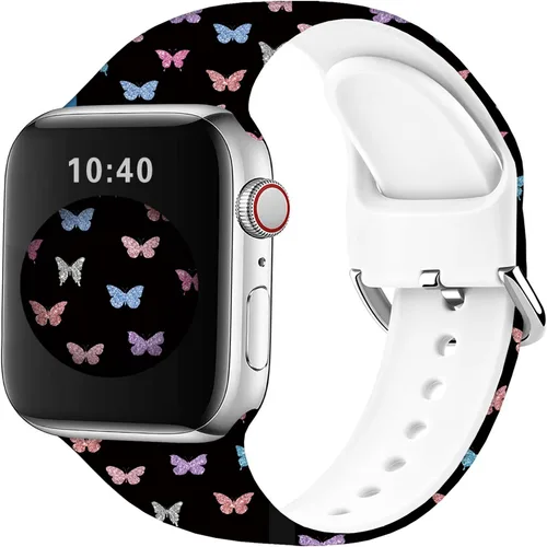 Miniatura 2 de Correas de silicona suaves compatibles con Apple Watch Band de 1.496 in 1.575 in 1.614 in 1.654 in 1.732 in 1.772 in 1.811 in 1.929 in, correa