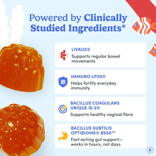 Miniatura 5 de FIRST DAY Gomitas probióticas 3 en 1 para mujer - Prebiótico + probiótico + suplemento postbiótico - Apoya la salud digestiva y oral, función