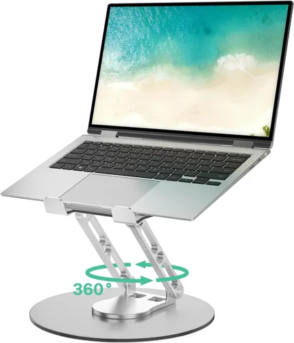 Miniatura 9 de Soporte para Laptop de Escritorio Ajustable Soporte para Computadora con Base Giratoria de 360° Soporte Elevador Ergonómico para Laptop