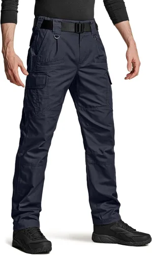 CQR Pantalones tácticos tipo cargo para hombre, tejido ripstop, resistentes al agua, ligeros, EDC para artículos de uso diario, para trabajo,