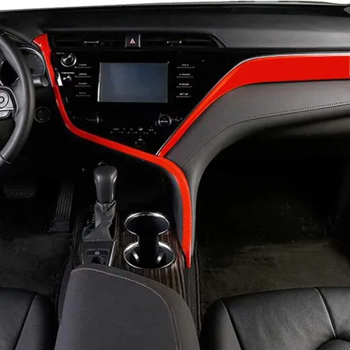 Miniatura 7 de Kadore Cubierta de tira de consola central para Toyota Camry 2018-2023 2024 Interior Color azul Camry XSE XLE TRD Hybrid SE LE 2 piezas