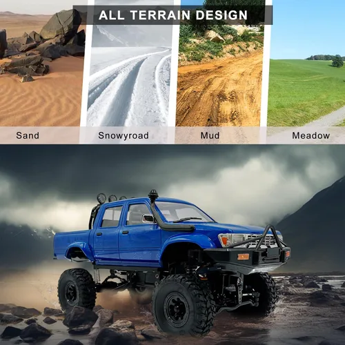 Miniatura 3 de WPL C64-1 Coche RC a escala 1:16 RC Crawler RTR RC Rock Truck 4x4 Modo de vehículo todoterreno 260 Motor Nueva caja de cambios con 3