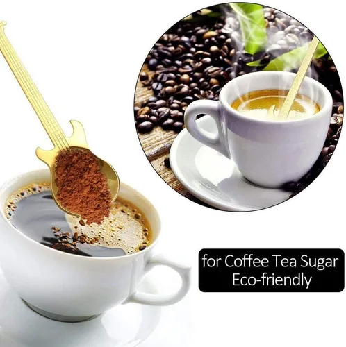 Miniatura 5 de COMIART - Cucharas de té de acero inoxidable 18/10 de 4.7 pulgadas, para mezclar guitarra, café, té, saludable, elegante, multifuncional, para café