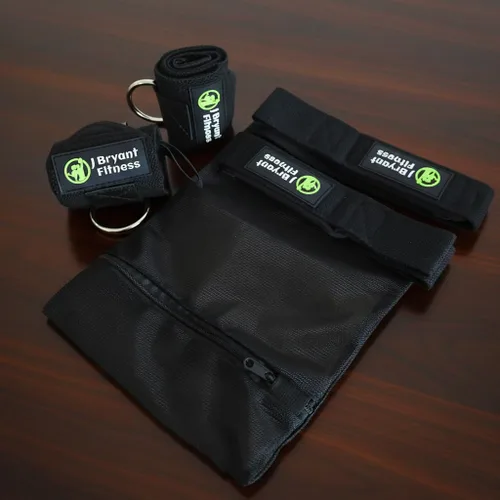 Miniatura 7 de Muñequeras de levantamiento de pesas con anillo en D para máquina de cable, correas de elevación y bolsa de lavandería de malla, soporte