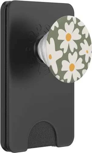 Miniatura 7 de Modernas hojas de flores de margarita, bohemio, mostaza, amarillo, beige, verde, PopSockets intercambiables PopGrip