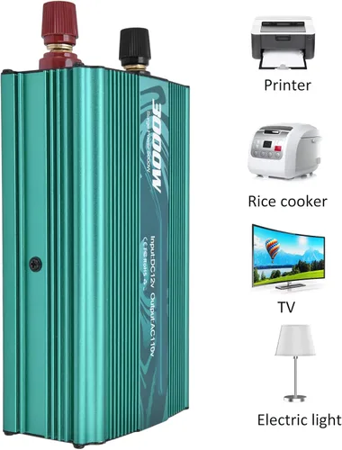 Miniatura 6 de ViaGasaFamido Inversor sinusoidal puro 3000 W Convertidor de potencia Convertidor de CC a CA 8 Protección inteligente 12V a 110V Aleación