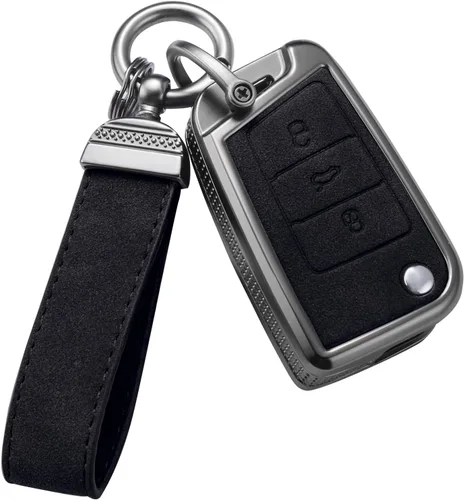 Miniatura 9 de YO&YOYE Compatible con funda para llavero VW Volkswagen con llavero protector de llave de cuero