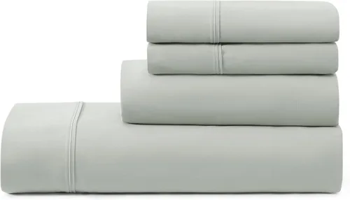 Miniatura 28 de UGG Juego de sábanas refrescantes de lujo de 4 piezas para cama King, con bolsillos profundos, ropa de cama prémium con 2 fundas de almohada, Blanco