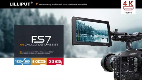 Miniatura 2 de Vendedor oficial de Estados Unidos VIVITEQ LILLIPUT FS7 7 pulgadas de metal Full HD 1920x1200 4K HDMI 3G-SDI in Out On Camera Monitor de pantalla