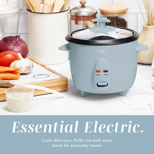 Miniatura 2 de COOK WITH COLOR Arrocera de 6 tazas de 300 W, cocción sin esfuerzo y perfectamente, cocina 3 tazas de arroz crudo para 6 tazas de arroz cocido, azul