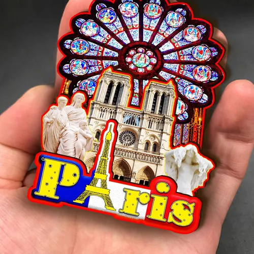 Miniatura 4 de Imán de madera de Francia París 3D para nevera, recuerdos coleccionables, decoración hecha a mano, artesanías 2