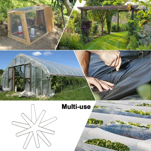 Miniatura 6 de Paquete de 50 grapas de paisaje de 6 pulgadas, estacas galvanizadas para césped, tipo U, para barrera de malezas, tela de sujeción de vallas