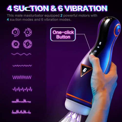 Miniatura 3 de Máquina sexual de succión automática para mamadas, masturbador masculino LED, juguetes sexuales para adultos, calefacción vibratoria, manos libres