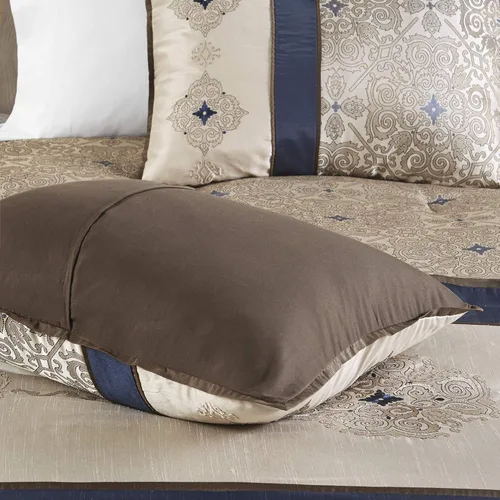 Miniatura 5 de Madison Park Essentials Delaney - 24 piezas para habitación, jacquard satinado, para todas las estaciones, tamaño California King
