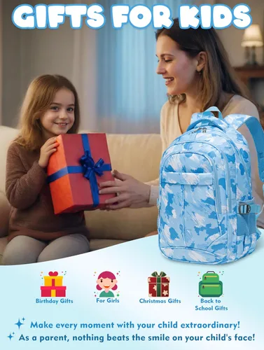 Miniatura 46 de BLUEFAIRY - Mochilas para niños y niñas, escuela primaria, jardín de niños