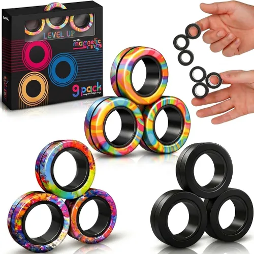 Miniatura 11 de BUNMO Juguete para la ansiedad, anillos magnéticos, para poner en cesta de Pascua, para adultos, para niños o niñas, genial regalo