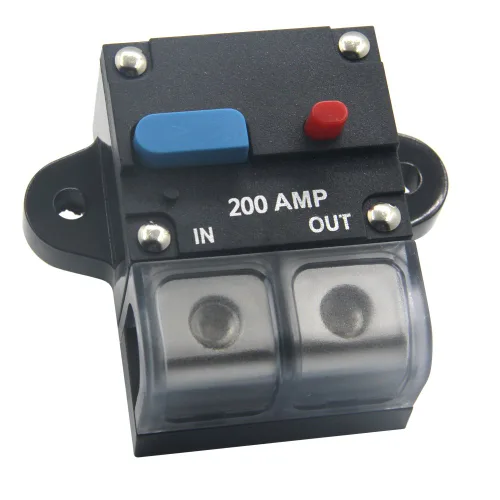 ZOOKOTO Disyuntor de 12-24 voltios CC 200A, motor de arrastre de calibre 0 o 4, automóvil marino, barco, bicicleta, audio estéreo, portafusibles,
