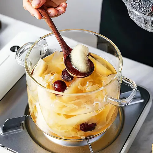 Miniatura 8 de DOITOOL Olla de sopa de vidrio de borosilicato con tapa, 1.4 cuartos de galón, resistente al calor, para fideos instantáneos, comida para bebés