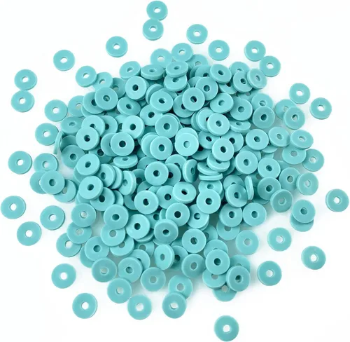 Miniatura 20 de 2000 cuentas de vinilo Heishi planas, redondas, de arcilla polimérica, espaciadoras para hacer pulseras, collares, aretes, accesorios, bricolaje
