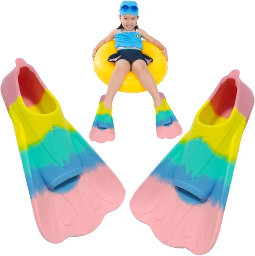 Miniatura 5 de Aletas de natación para niños, aletas cortas de natación para natación, aletas juveniles, aletas de entrenamiento de natación para niños, niñas