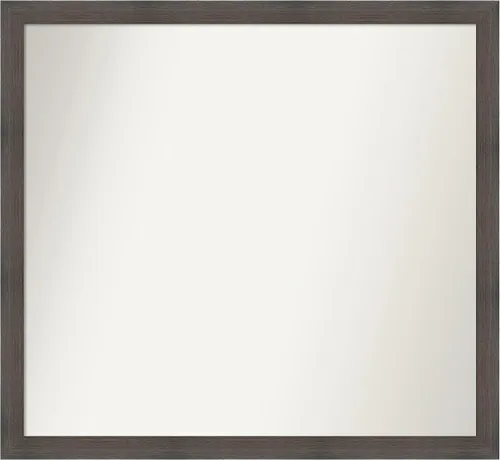 Miniatura 237 de Amanti Art Espejo de pared personalizado no biselado (24 x 27 pulgadas), marco estrecho de nogal chipre - varios tamaños personalizados - Espejo