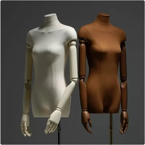 Miniatura 5 de Maniquí femenino Torso Exhibición de ropa Modelo Soporte de cuerpo 55.1-74.8 pulgadas, altura ajustable para vestido, joyería, costura ropa