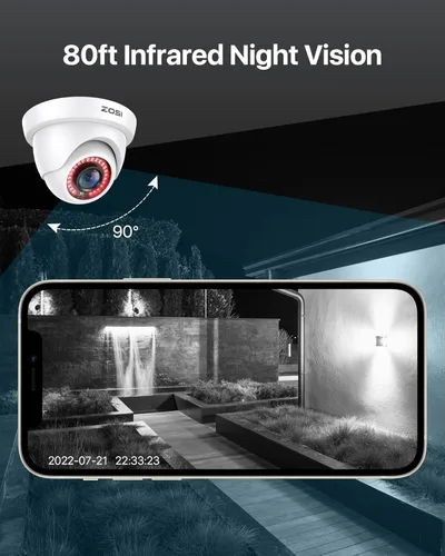 Miniatura 8 de ZOSI Cámara de seguridad domo HD-TVI de 2MP 1080P HD-TVI para interiores y exteriores, 4 en 1 híbrida CVI/TVI/AHD/960H CVBS Cámara CCTV analógica