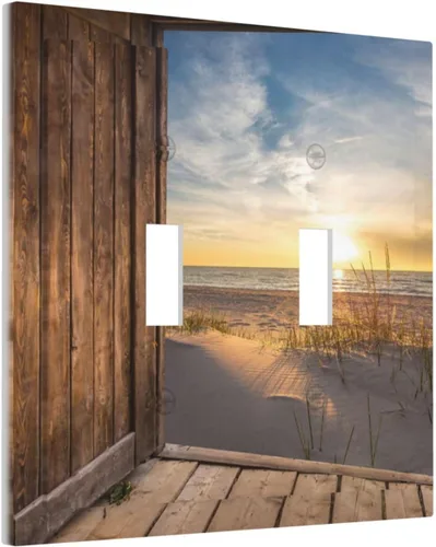 Miniatura 29 de Cubierta de Interruptor de Luz de 1 Gang con Escena de Flores de Grecia Mediterránea, Dispositivo Individual Basculante/GFCI, Placa Decorativa