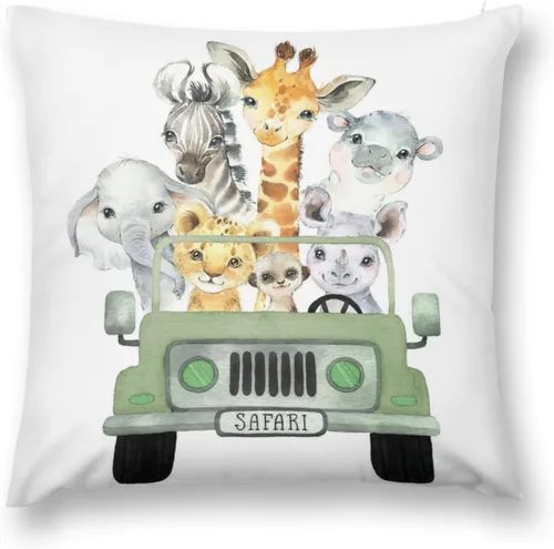 Miniatura 8 de HawSkgFub Funda de almohada decorativa para bebé, niño y niña, con diseño de animales de safari, funda de cojín de cebra, elefante de selva, Safari3