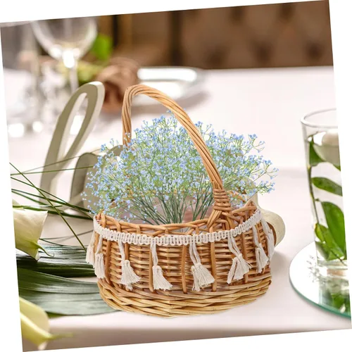 Miniatura 2 de jojofuny Cestas de boda pequeñas para niñas, mango portátil para flores, pétalos, dulces y organización del hogar
