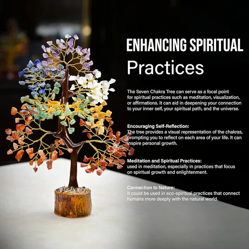 Miniatura 2 de Árbol de la vida de 7 chakras - Árbol de cristal para energía positiva - Árbol de piedras preciosas - Árbol de siete chakras Sabiduría espiritual