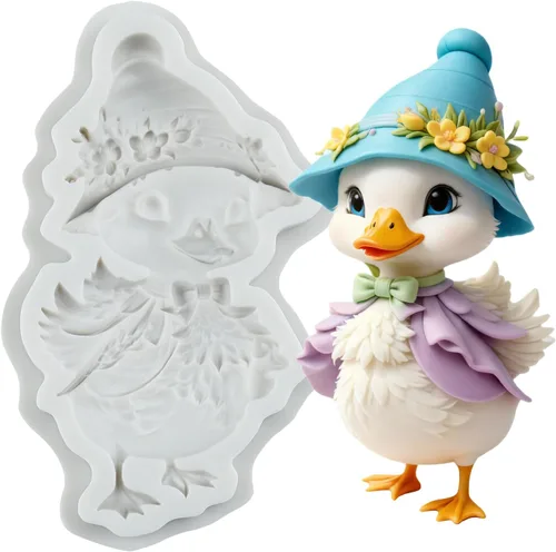 Miniatura 11 de Moldes de silicona para madre y bebé, molde de fondant de pato para decoración de tartas de temática de granja, decoración de cupcakes, caramelo