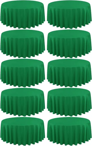 Miniatura 189 de Paquete de 10 manteles de poliéster de 60 x 102 pulgadas, manteles de poliéster beige para mesas rectangulares de 6 pies, resistentes a las manchas