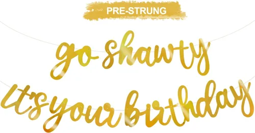 Miniatura 15 de BEISHIDA Cartel con texto en inglés «Go Shawty It's Your Birthday» con texto en inglés «No DIY Hip Hop» con tema de feliz cumpleaños, cartel de Rojo