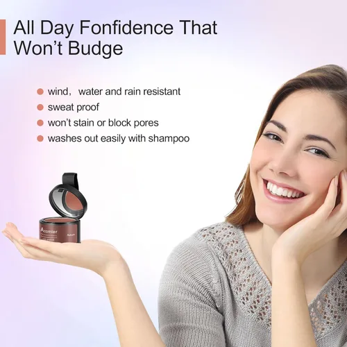 Miniatura 6 de Acomler Color de Cabello en Polvo de Sombra para Retoque Instantáneo de Raíces, Cobertura de Raíces, Marrón Oscuro para Cabello Ralo, Cobertura