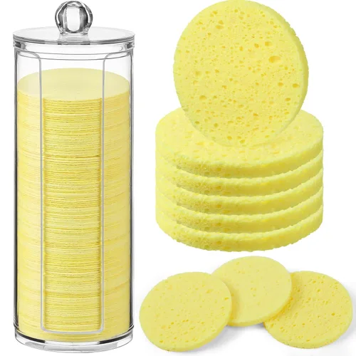 Miniatura 8 de 120 esponjas faciales comprimidas, exfoliantes faciales naturales, esponjas faciales desechables para limpieza, almohadillas faciales redondas