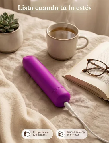 Miniatura 8 de MOIAME - Vibrador completamente de silicona para mujer, impermeabilidad IPX7, recargable, lápiz labial vibrador con punta angular, juguete sexual