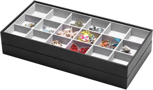 Miniatura 20 de Bandejas mágicas apilables para joyas, organizador de cajones de armario para accesorios, gadgets y cosméticos, caja de almacenamiento