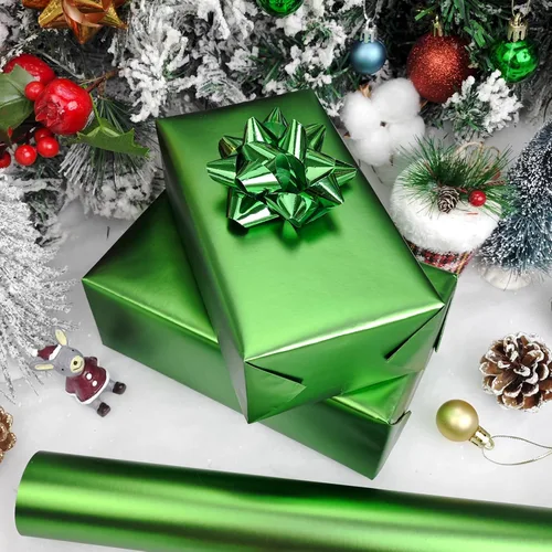 Miniatura 4 de LDGOOAEL Mini rollo de papel de regalo de Navidad (17 pulgadas x 32.8 pies), negro mate para vacaciones, cumpleaños