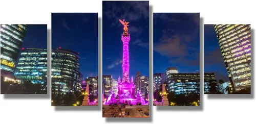 Miniatura 26 de Arte de pared con bandera de México para sala de estar, pintura de pared con textura envejecida y colorida de la bandera de México, 3 piezas