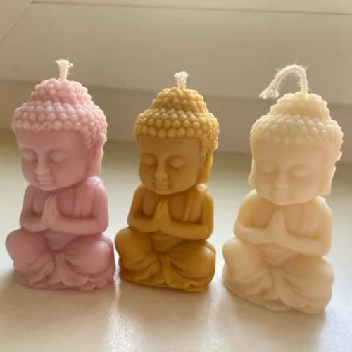 Miniatura 6 de Molde de vela 3D de Buda de bronce para fabricante de velas, moldes de jabón, arcilla polimérica, moldes de silicona de porcelana fría Buda 13